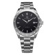 Мужские механические часы Forsining 8294 Silver-Black Steel с автоподзаводом и стальным браслетом