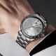 Мужские механические часы Forsining 8294 Silver-White Steel с автоподзаводом и стальным браслетом