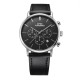 Мужские часы Forsining 8312 Black-Silver с хронографом и кожаным ремешком