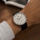 Мужские часы Forsining 8312 Black-Silver-White с хронографом и календарем