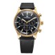 Чоловічий годинник Forsining 8311 Black-Gold з хронографом та шкіряним ремінцем