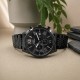 Чоловічий механічний годинник Forsining 8304 AII Black Steel з хронографом та сталевим браслетом