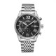 Чоловічий годинник Forsining 8304 Silver-Black Steel з хронографом та сталевим браслетом