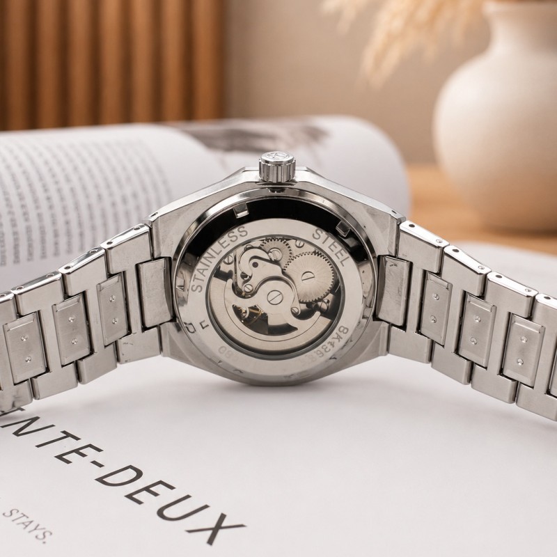 Мужские механические часы Forsining 8313 Silver-White Steel с автоподзаводом и люминесценцией