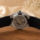 Мужские механические часы Forsining 8313 Black-Silver-Black с автоподзаводом и силиконовым ремешком