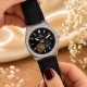 Мужские механические часы Forsining 8313 Black-Silver-Black с автоподзаводом и силиконовым ремешком