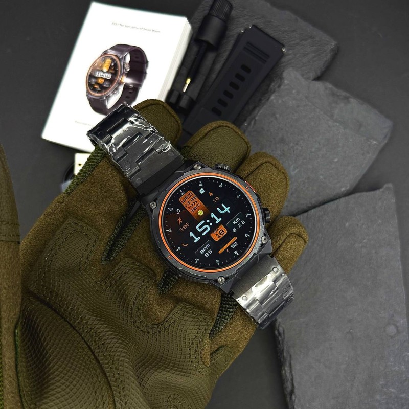 Розумний годинник Modfit Track Pro Black з металевим браслетом, IPS дисплеєм та захистом IP68