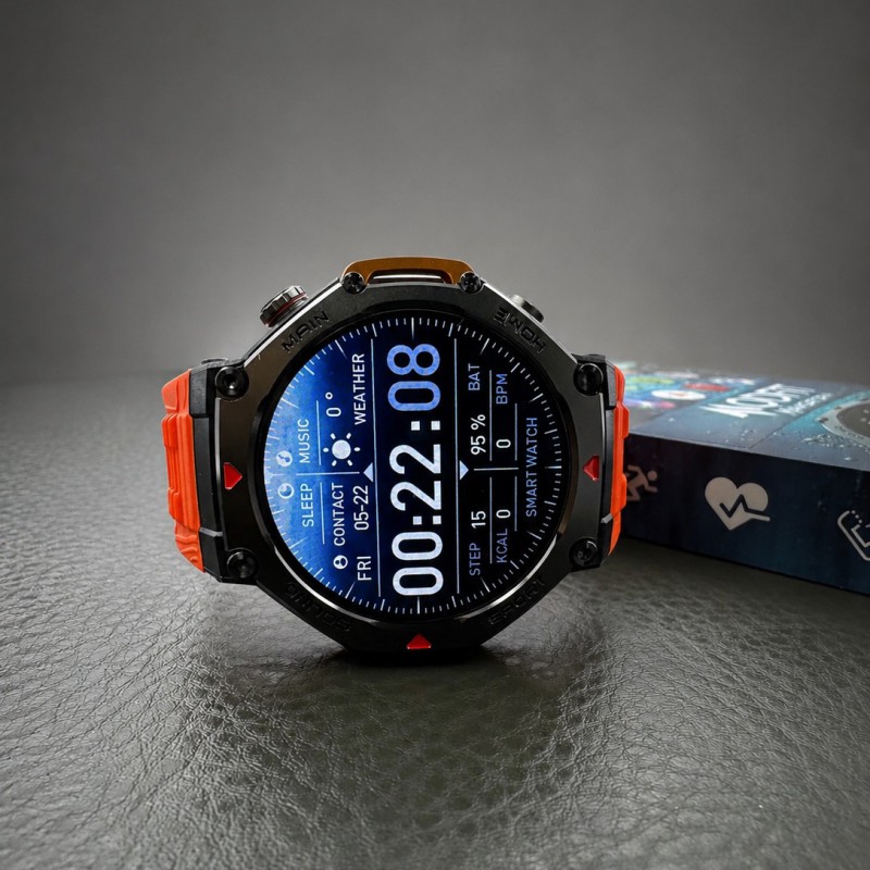 Смарт часы Modfit Navigator Al Red-Black с компасом, GPS и функцией звонка (SKU: 1077-0358)