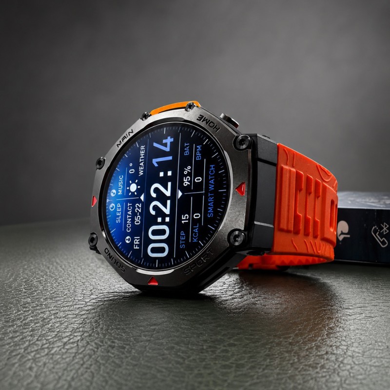 Смарт часы Modfit Navigator Al Red-Black с компасом, GPS и функцией звонка (SKU: 1077-0358)
