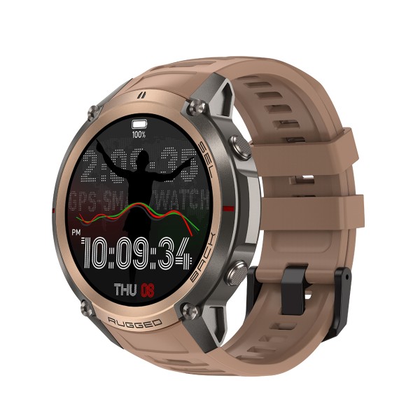 Умные часы Modfit Titan Force GPS Pro Gold с GPS, AMOLED дисплеем и защитой 5 ATM