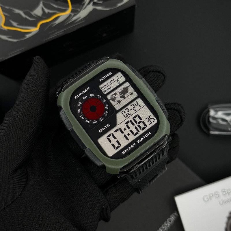 Розумний годинник Modfit Rock Green (1077-0367) — Тактичний смарт-годинник з AMOLED дисплеєм та GPS