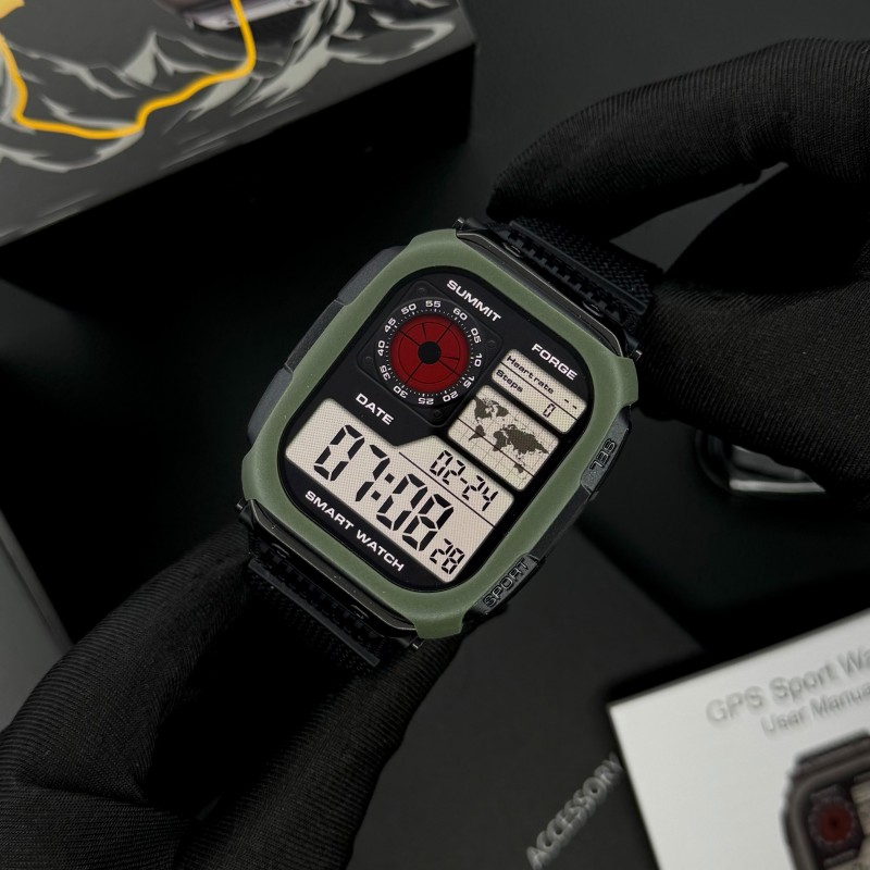 Розумний годинник Modfit Rock Green (1077-0367) — Тактичний смарт-годинник з AMOLED дисплеєм та GPS