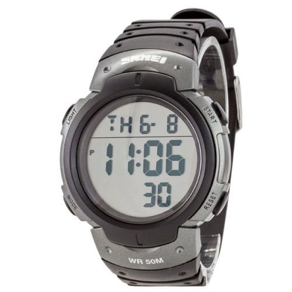 Мужские часы Skmei 1068TN Titanium спортивные электронные с подсветкой