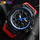 Чоловічий спортивний годинник Skmei 1343 Black-Blue-Red з комбінованим циферблатом та водонепроникністю 5 ATM