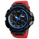 Чоловічий спортивний годинник Skmei 1343 Black-Blue-Red з комбінованим циферблатом та водонепроникністю 5 ATM
