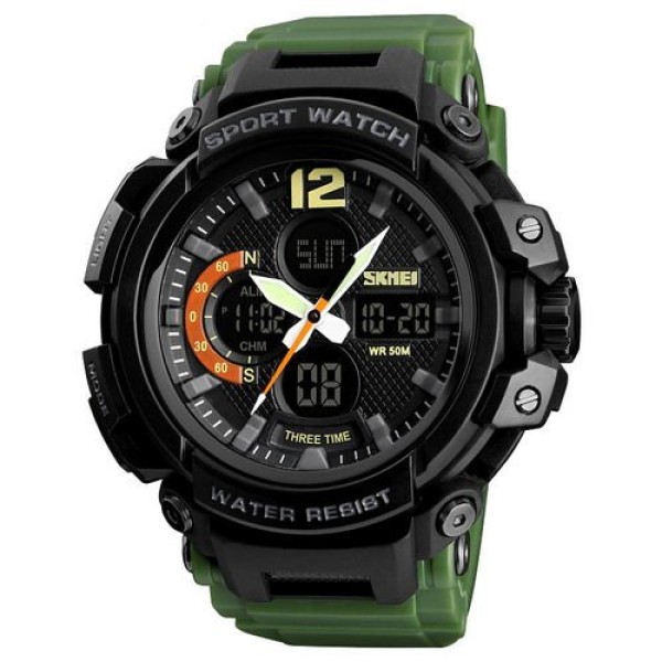 Мужские часы Skmei 1343 Black-Militari Wristband