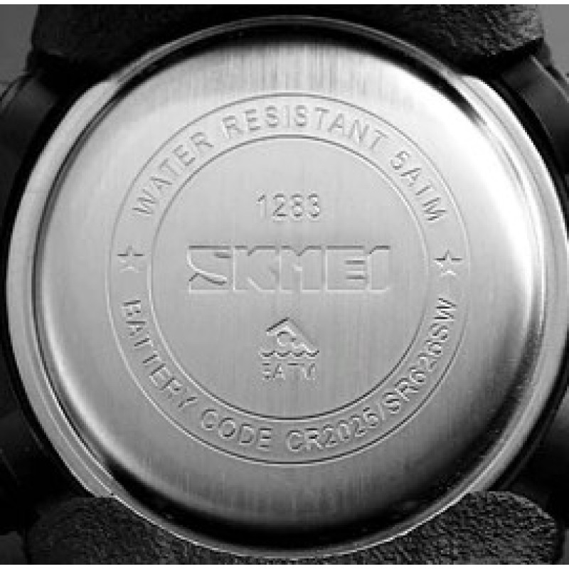 Чоловічий спортивний годинник Skmei 1283 Black-Blue з подвійним циферблатом та водозахистом 5 ATM
