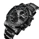 Мужские часы Skmei 1389BK All Black с комбинированным циферблатом и металлическим браслетом