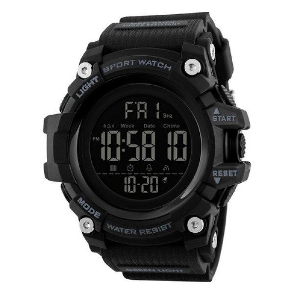 Мужские спортивные часы Skmei 1384 Black с электронным циферблатом и водозащитой 5 ATM
