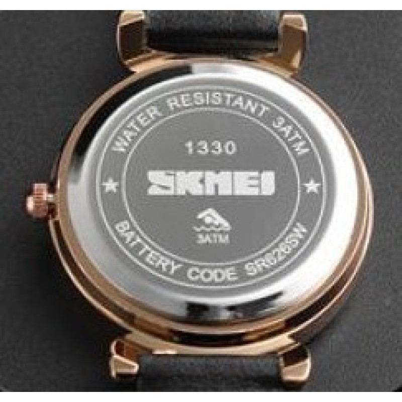 Жіночий класичний годинник Skmei 1330LRG Rose Gold з кварцовим механізмом та шкіряним ремінцем