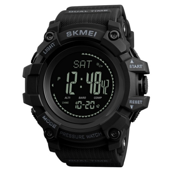 Мужские часы Skmei 1358 Black Smart Watch Compass с тактическим компасом и шагомером