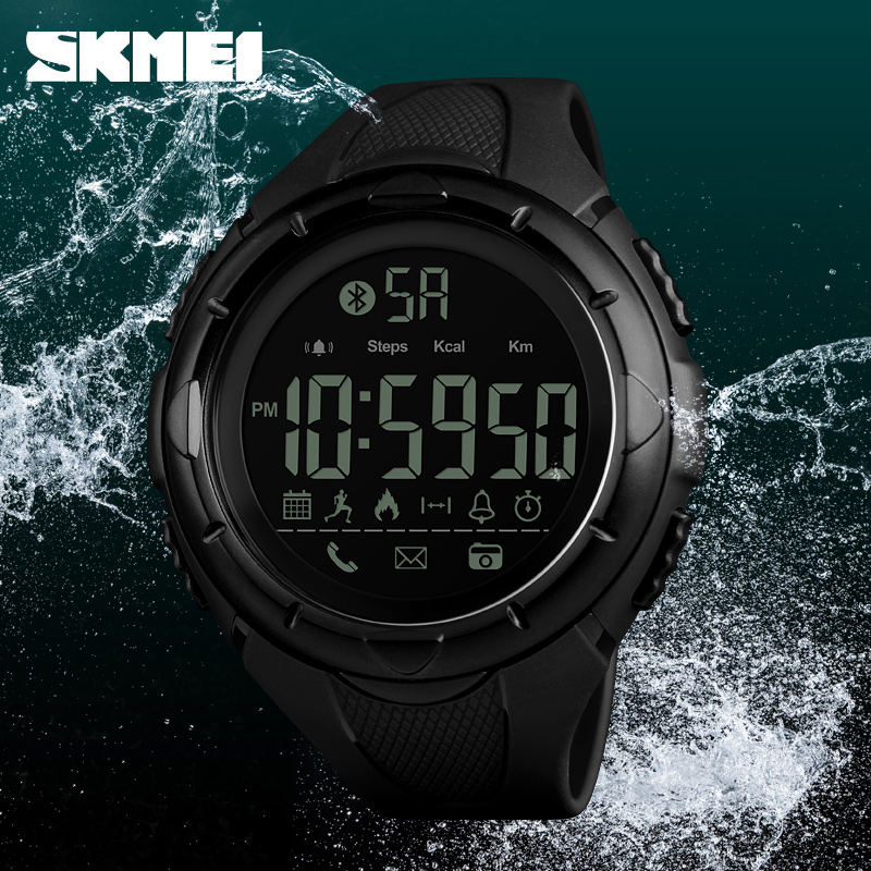 Чоловічий спортивний годинник Skmei 1326BK Black Smart Watch з електронним циферблатом