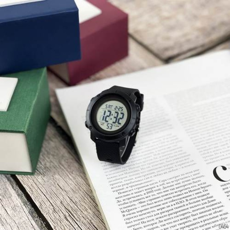 Чоловічий тактичний годинник Skmei 1426BKWT Black-White з електронним циферблатом та водозахистом 5 ATM