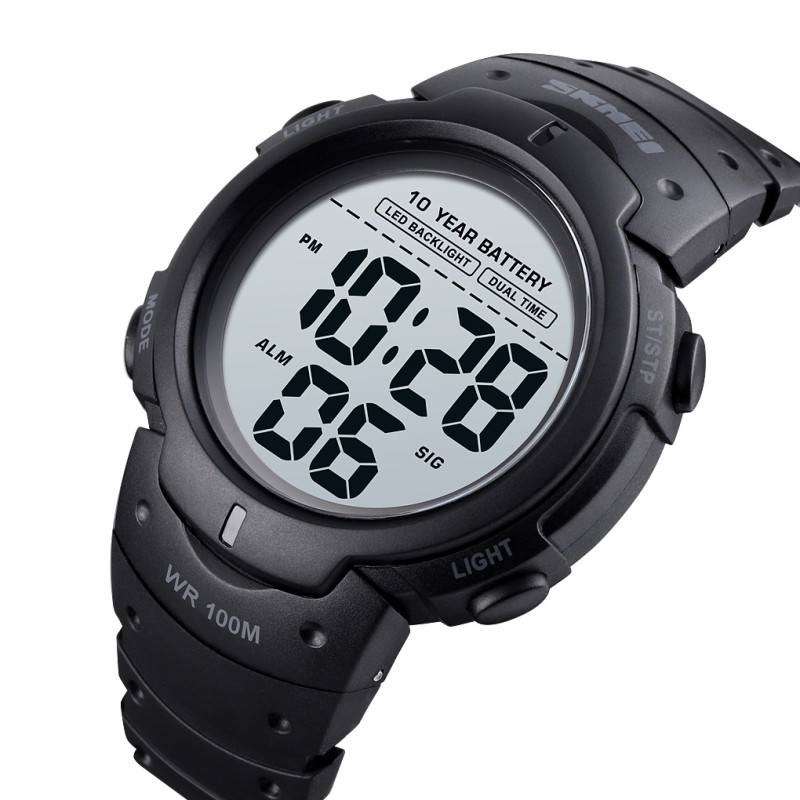 Чоловічий годинник Skmei 1560 Black-Gray тактичний з водонепроникністю 10 ATM