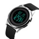 Мужские спортивные часы Skmei 1502SI Black-Silver с электронным циферблатом и хронографом