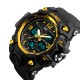 Мужские спортивные часы Skmei 1155 Black-Gold с комбинированным циферблатом и подсветкой