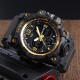 Мужские спортивные часы Skmei 1155 Black-Gold с комбинированным циферблатом и подсветкой