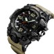 Мужские спортивные часы Skmei 1155 Black-Khaki с двойным циферблатом и подсветкой