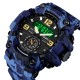 Чоловічий тактичний годинник Skmei 1637 Blue-Military з комбінованим циферблатом та камуфляжним ремінцем