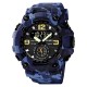 Чоловічий тактичний годинник Skmei 1637 Blue-Military з комбінованим циферблатом та камуфляжним ремінцем