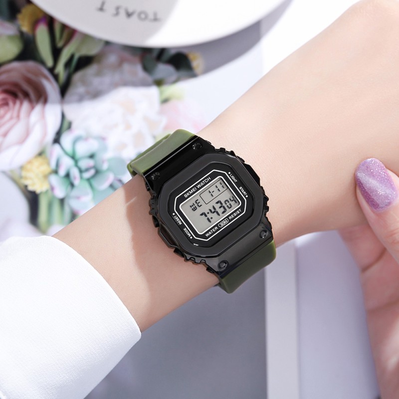 Чоловічий спортивний годинник Skmei 1796 Military-Black з електронним циферблатом та підсвічуванням