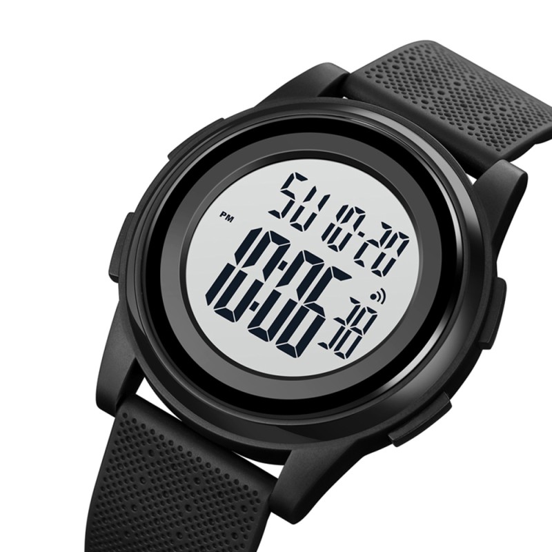 Мужские тактические часы Skmei 1895 Black с электронным циферблатом и водонепроницаемостью 5 ATM