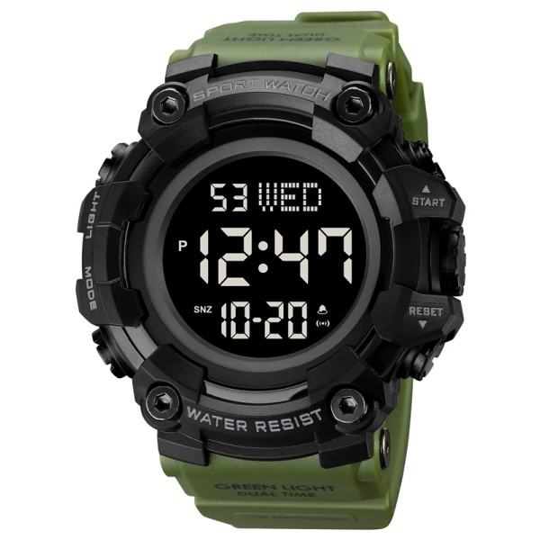 Мужские тактические часы Skmei 1968 Military-Black с электронным циферблатом и подсветкой