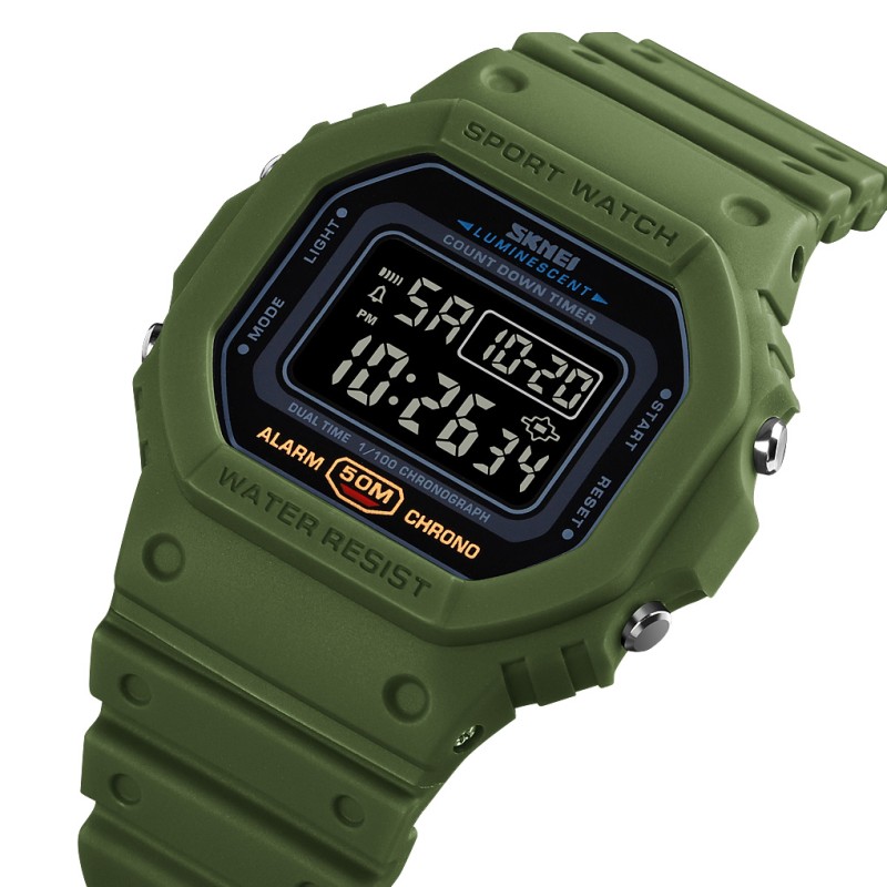 Чоловічий годинник Skmei 1628 Military-Black тактичний з водонепроникністю 5 ATM