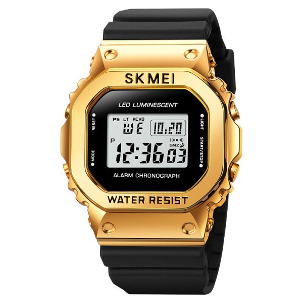 Наручные часы Skmei 1851 Black-Gold электронные спортивные с подсветкой и календарем