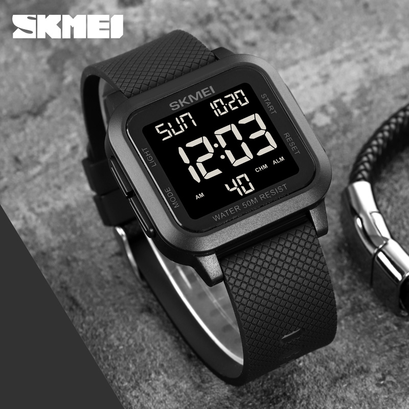 Мужские часы Skmei 1894BKBK All Black тактические электронные с подсветкой и защитой 5 ATM