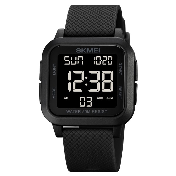 Мужские часы Skmei 1894BKBK All Black тактические электронные с подсветкой и защитой 5 ATM