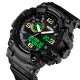 Чоловічий тактичний годинник Skmei 1520BK All Black з комбінованим циферблатом та підсвічуванням