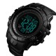 Чоловічий тактичний годинник Skmei 1475BK All Black з електронним циферблатом та захистом 5 ATM