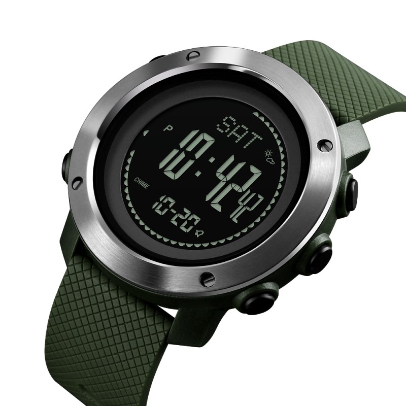 Чоловічий тактичний годинник Skmei 1418AG Army Green з компасом та альтиметром