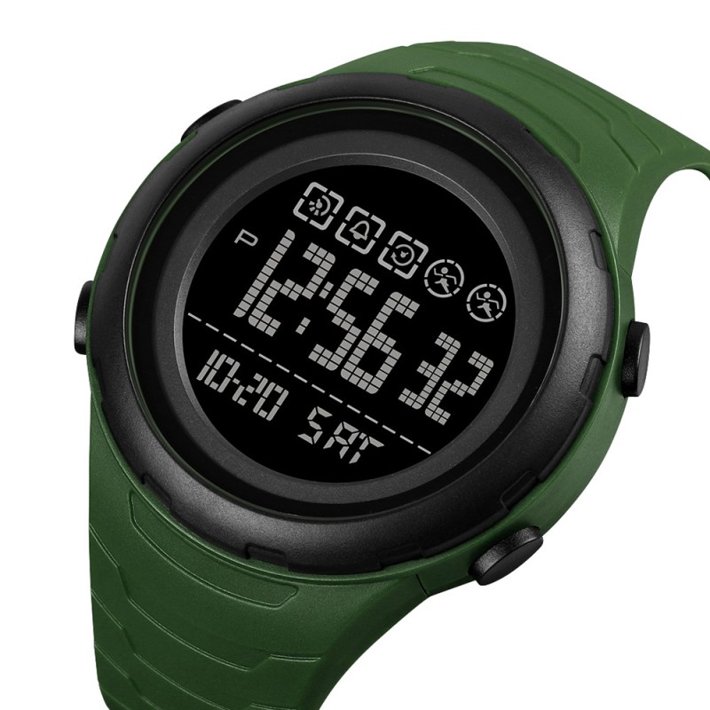 Чоловічий тактичний годинник Skmei 1674AGBK Army Green-black з водозахистом 5 ATM та підсвіткою