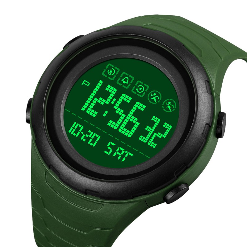 Чоловічий тактичний годинник Skmei 1674AGBK Army Green-black з водозахистом 5 ATM та підсвіткою