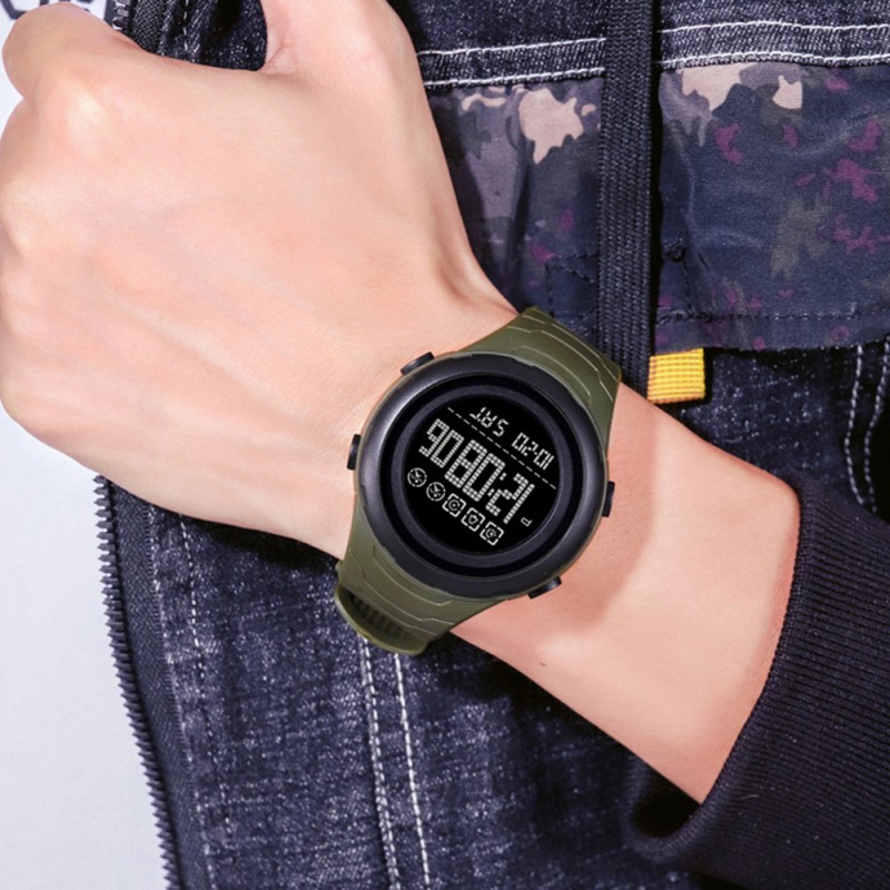 Чоловічий тактичний годинник Skmei 1674AGBK Army Green-black з водозахистом 5 ATM та підсвіткою