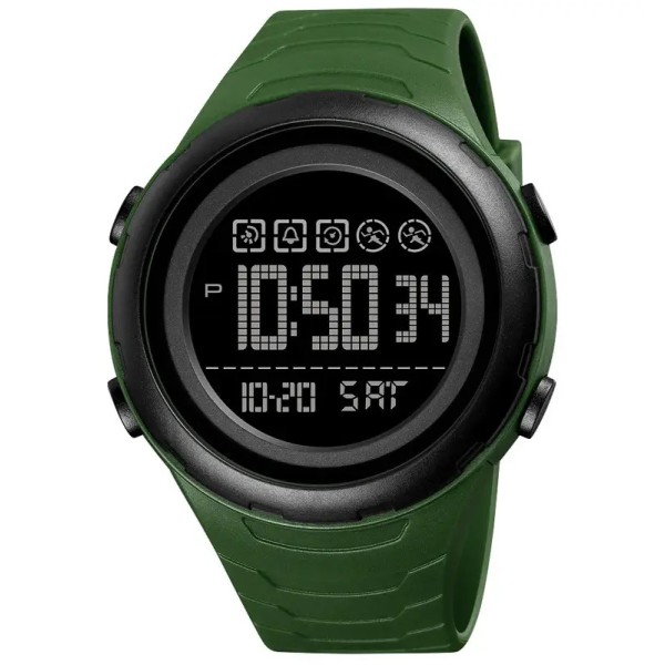Чоловічий тактичний годинник Skmei 1674AGBK Army Green-black з водозахистом 5 ATM та підсвіткою