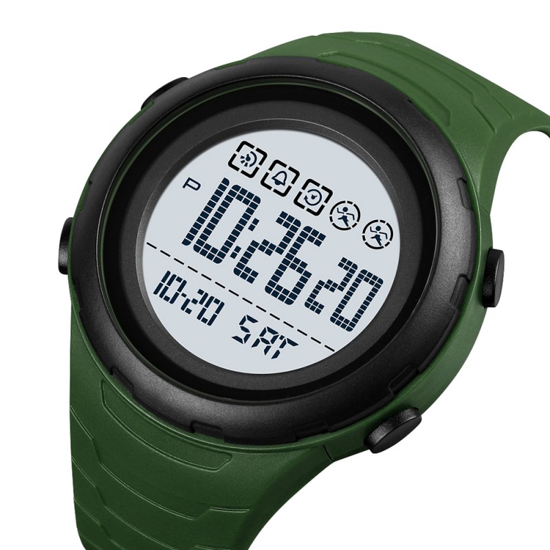 Чоловічий тактичний годинник Skmei 1674AGWT Army Green-white з підсвіткою та захистом 5 ATM