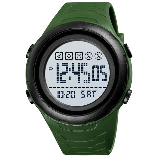 Чоловічий тактичний годинник Skmei 1674AGWT Army Green-white з підсвіткою та захистом 5 ATM